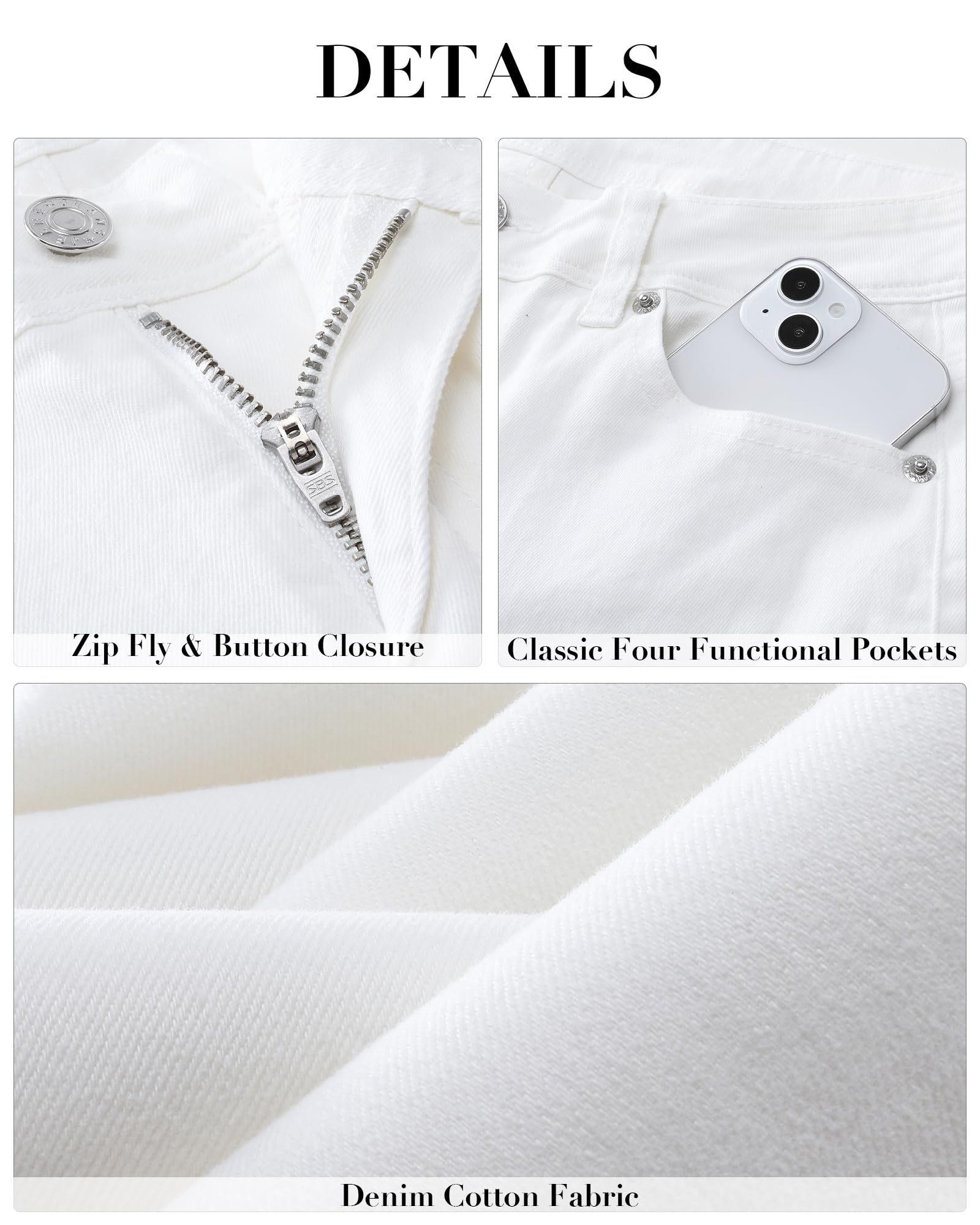 Foto 7 pulgar | Vaqueros Grapent Blancos De Cintura Alta Y Pierna Ancha Para Mujer, Talla L - Venta Internacional.