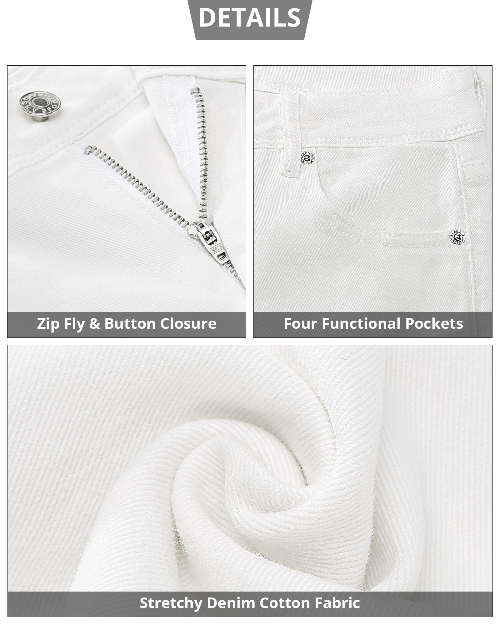 Foto 6 | Vaqueros Grapent De Talle Alto Y Pernera Ancha, Color Blanco Crema, Talla 12-14 - Venta Internacional.