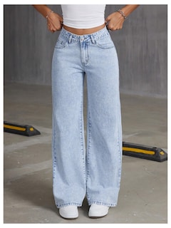 Foto 2 | Jeans Floerns Y2k De Pierna Recta Boyfriend Light Wash Para Mujer - Venta Internacional.