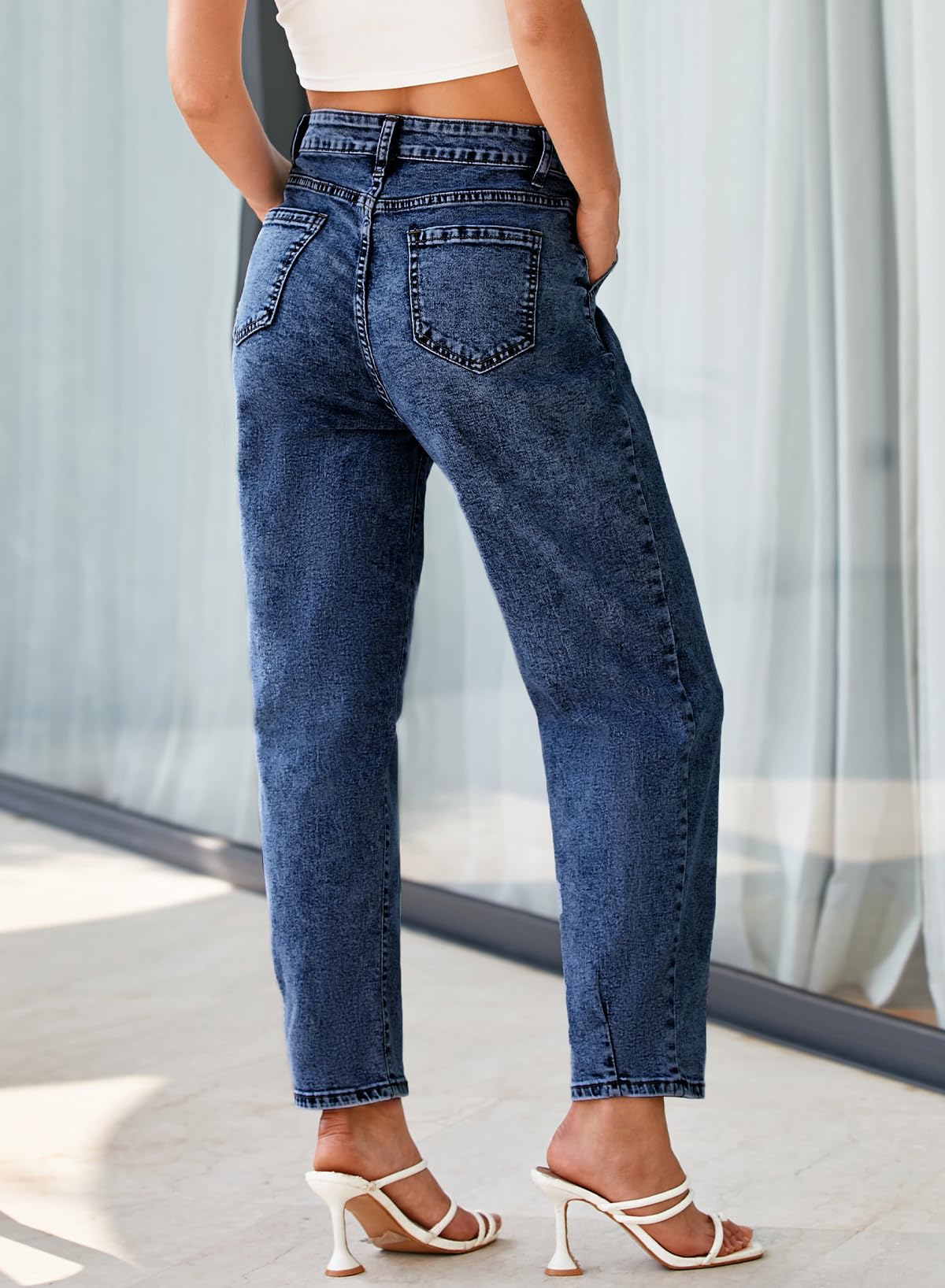 Foto 5 pulgar | Jeans Evaless 2024 Boyfriend Para Mujer, Cintura Alta, Para Mamá - Venta Internacional.