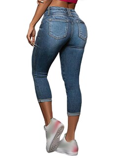 Foto 2 | Capri Jeans Flamingals, Elástico, Para Mujer, Para Levantamiento De Glúteos - Venta Internacional.