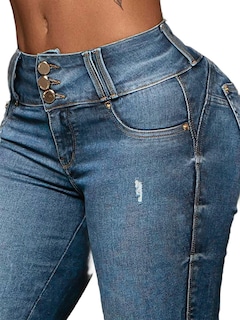 Foto 5 | Capri Jeans Flamingals, Elástico, Para Mujer, Para Levantamiento De Glúteos - Venta Internacional.