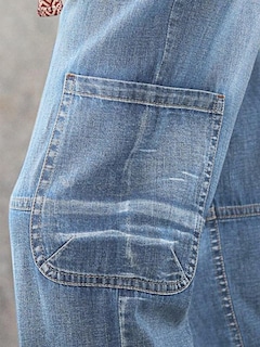 Foto 6 | Vaqueros Flamingals De Pierna Recta Con Botones Y Bragueta Para Mujer, Color Azul Claro - Venta Internacional.
