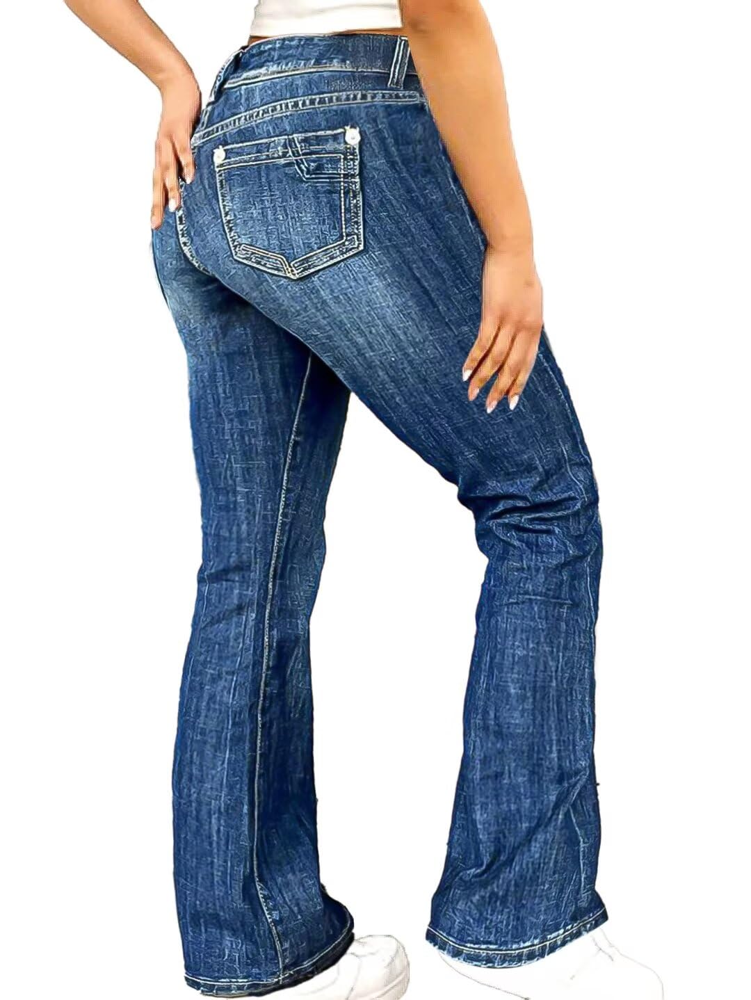 Foto 2 pulgar | Jeans Flamingals Bootcut Azul Marino Para Levantamiento De Glúteos Para Mujer - Venta Internacional.