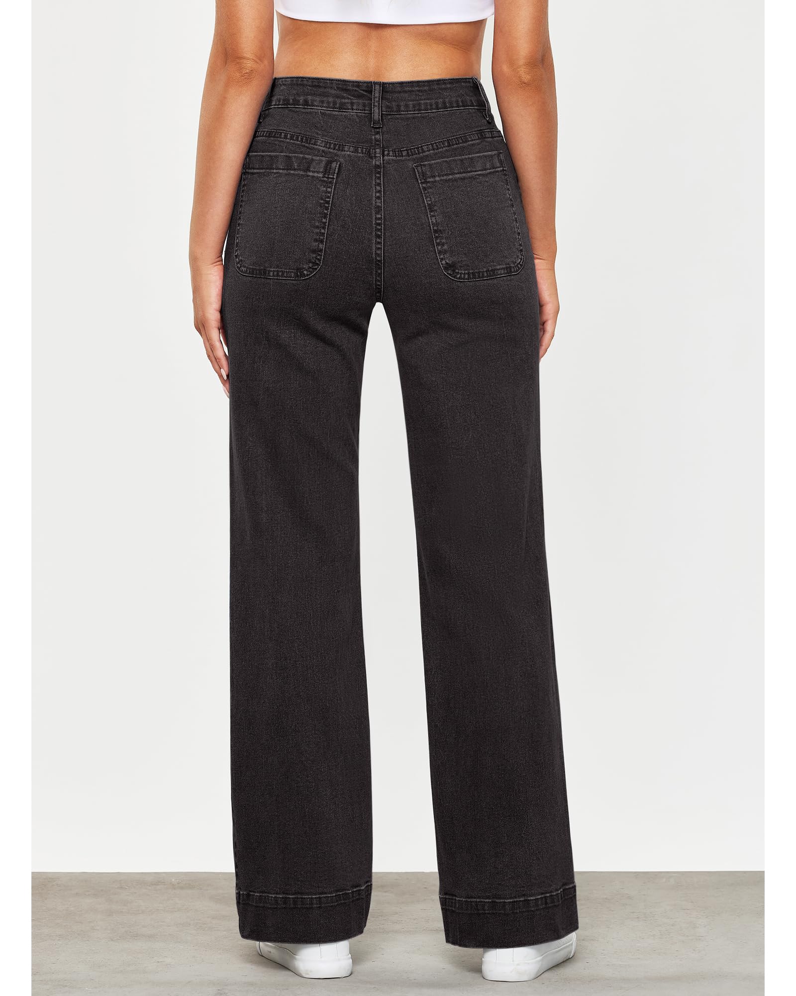 Foto 3 pulgar | Pantalones Anchos Grapent Jeans Acampanados De Cintura Alta Para Mujer - Venta Internacional.