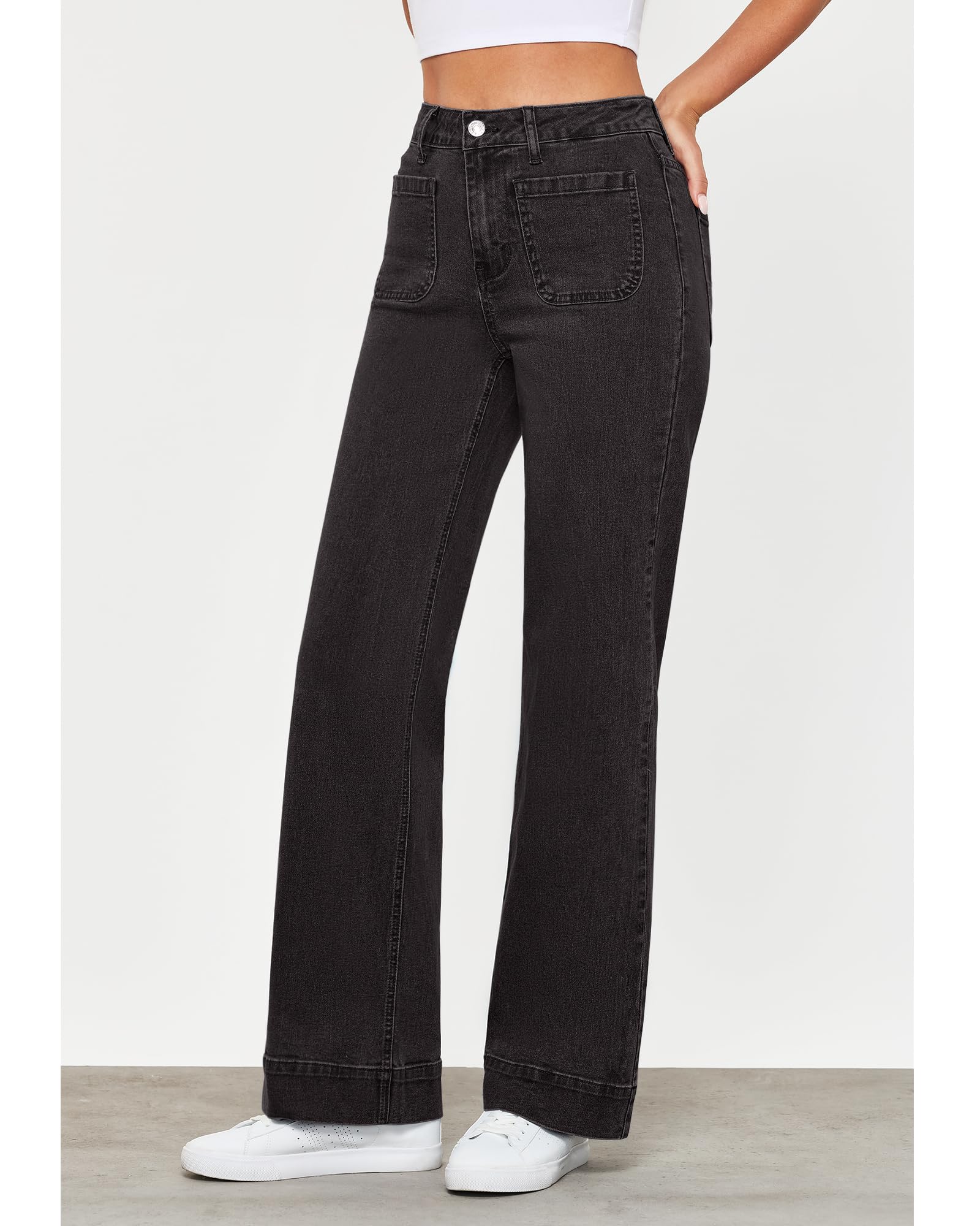 Foto 4 pulgar | Pantalones Anchos Grapent Jeans Acampanados De Cintura Alta Para Mujer - Venta Internacional.