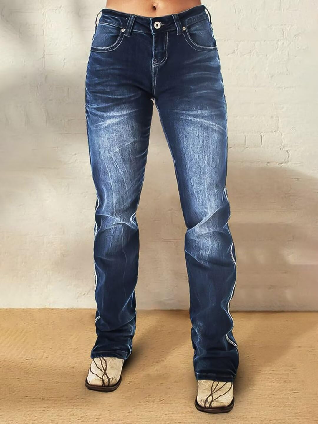 Foto 2 | Vaqueros Flamingals Bootcut Deep Blue Para Mujer, Talla Xl - Venta Internacional.