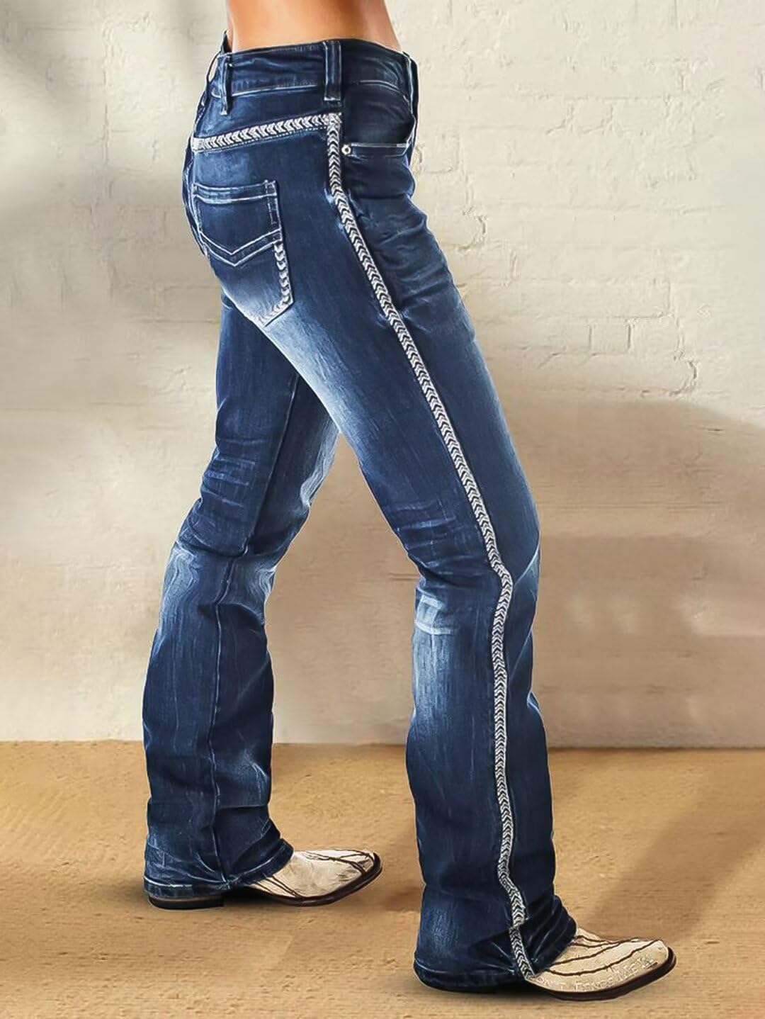 Foto 3 | Vaqueros Flamingals Bootcut Deep Blue Para Mujer, Talla Xl - Venta Internacional.