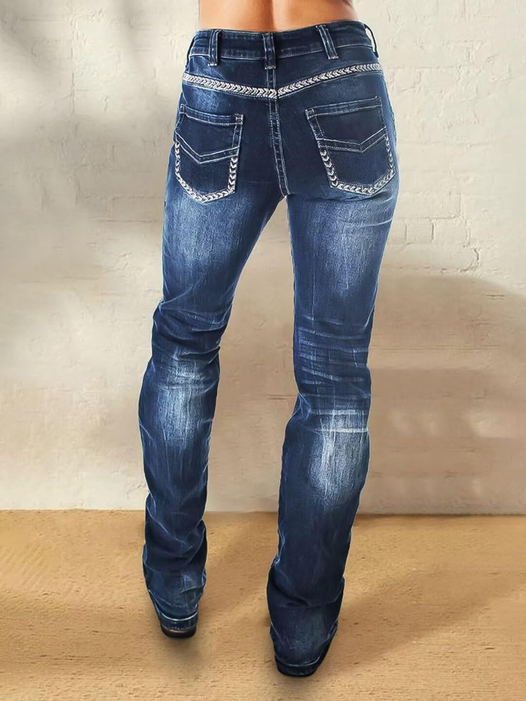 Foto 4 | Vaqueros Flamingals Bootcut Deep Blue Para Mujer, Talla Xl - Venta Internacional.