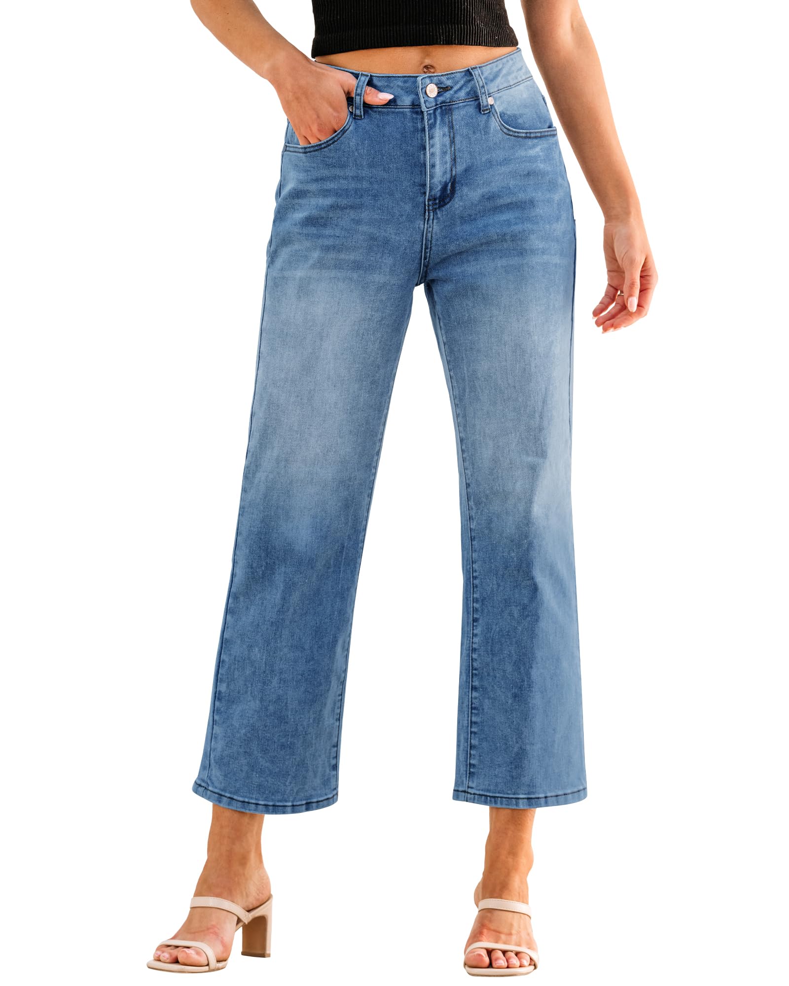 Pantalones Grapent De Pierna Ancha Para Mujer, Verano, Casual, De Negocios, Azul - Venta Internacional. $898
