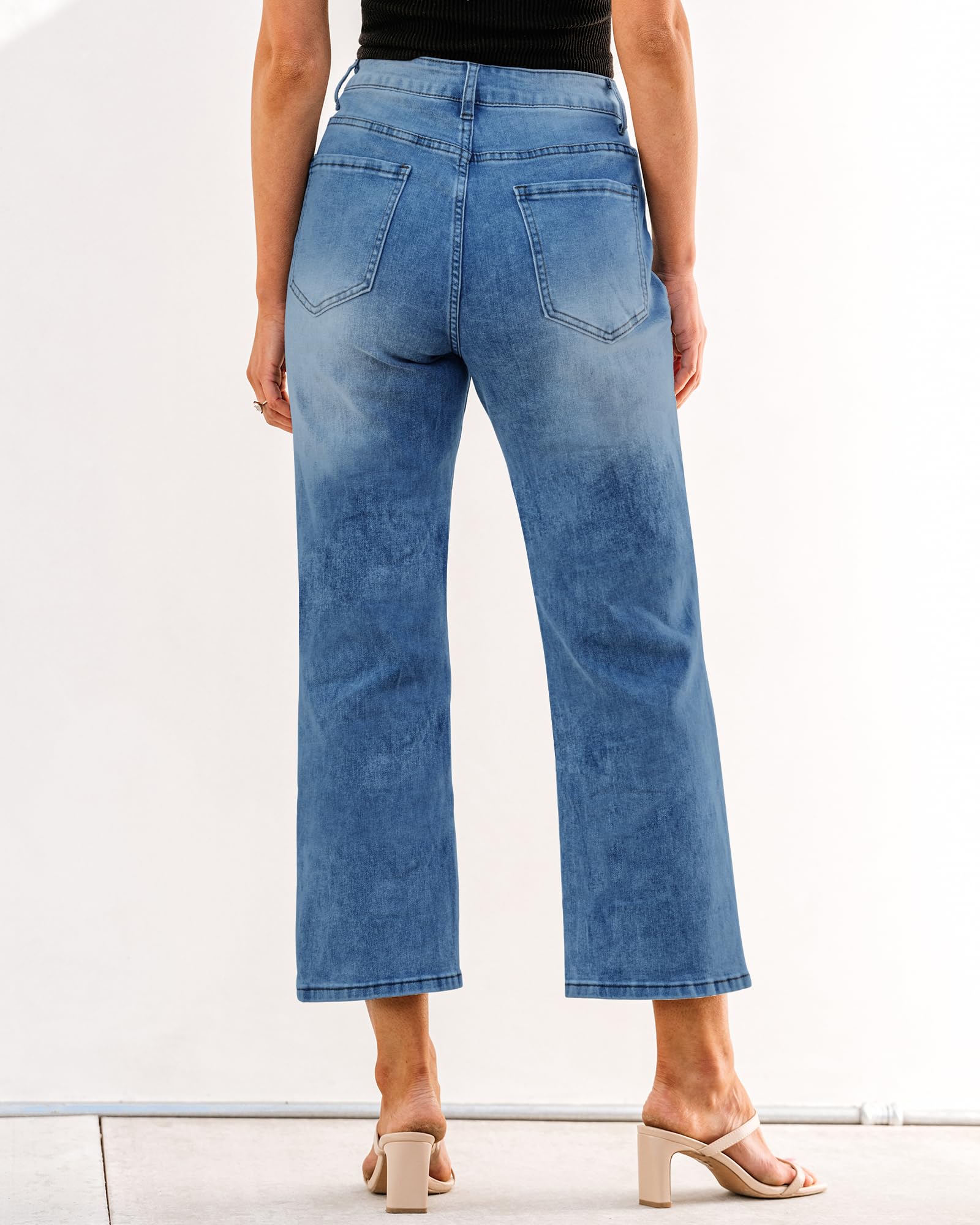 Foto 3 pulgar | Pantalones Grapent De Pierna Ancha Para Mujer, Verano, Casual, De Negocios, Azul - Venta Internacional.