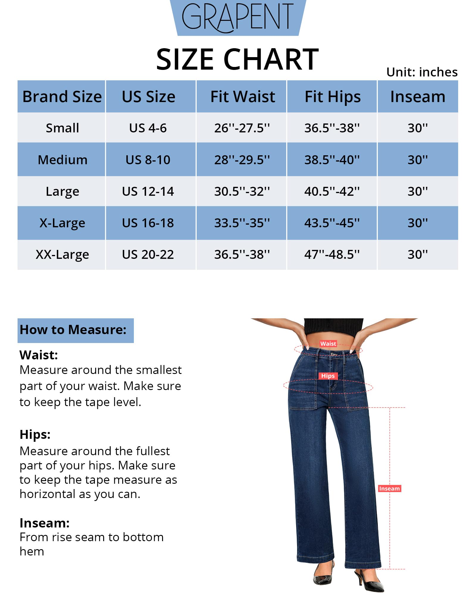 Foto 6 pulgar | Pantalones Vaqueros Grapent De Pierna Ancha Para Mujer, Color Azul Oscuro, Talla Xl/16-18 - Venta Internacional.