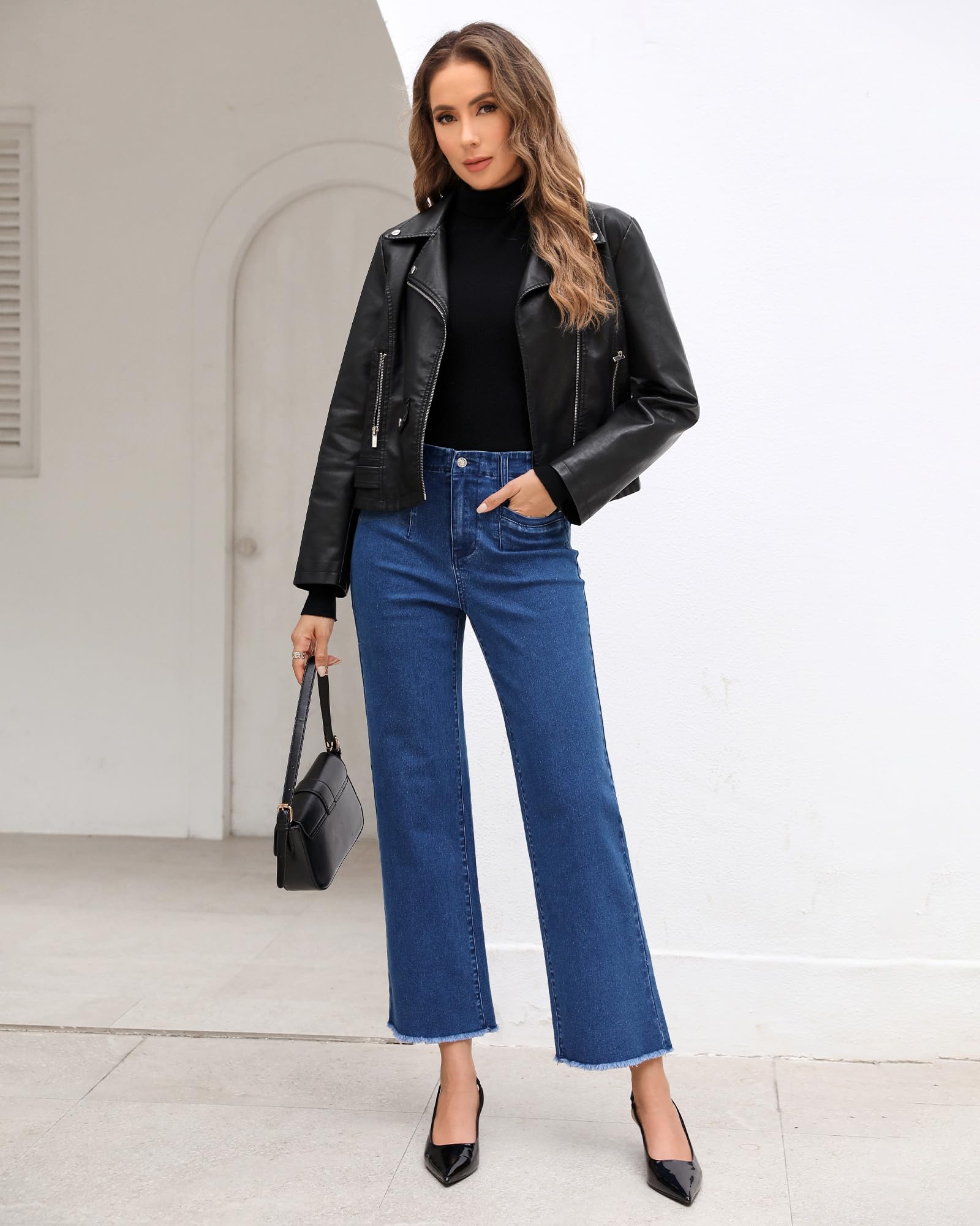 Foto 5 | Jeans Grapent Azul Claro Recortados De Pierna Ancha Y Cintura Alta Para Mujer - Venta Internacional.