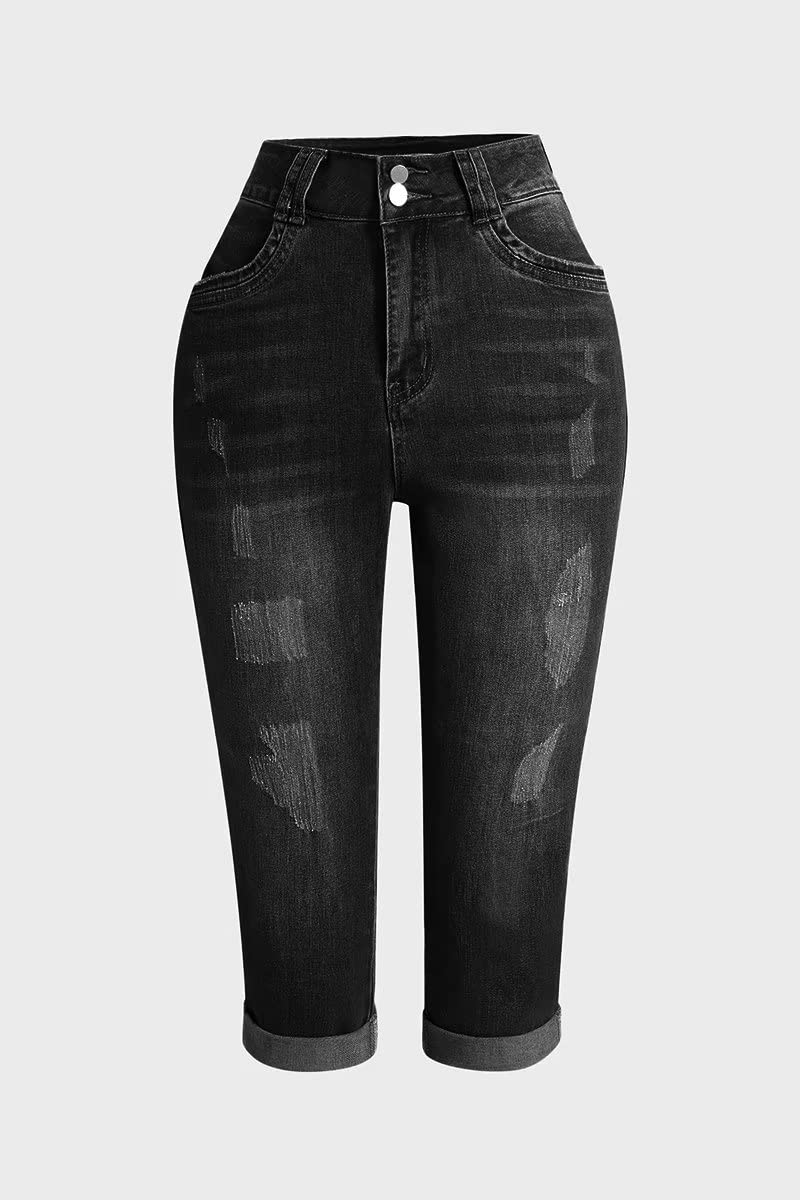 Foto 7 pulgar | Vaqueros Flamingals Flamingals Para Levantar Glúteos Para Mujer Delgada, Talla S, Color Negro - Venta Internacional.