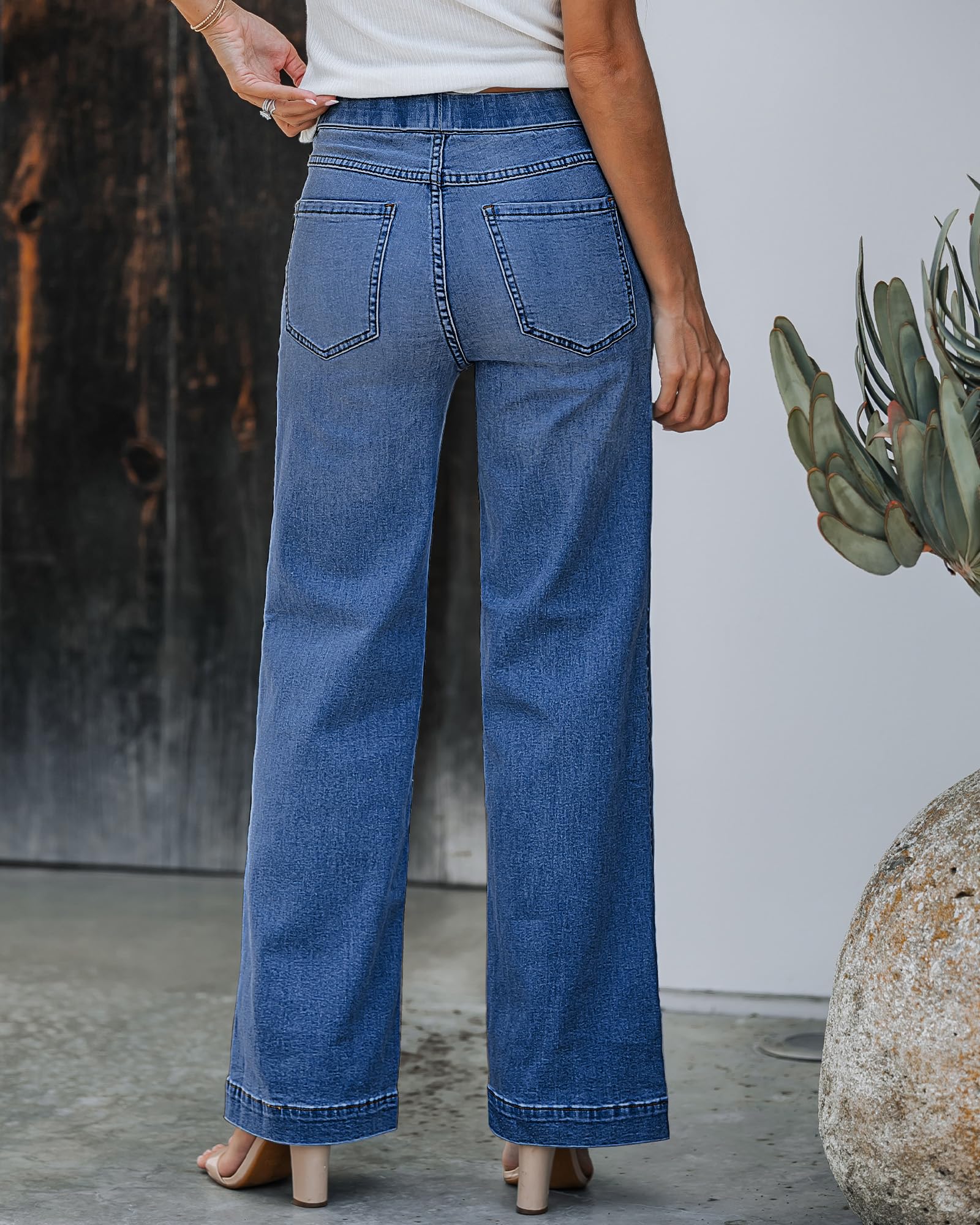Foto 2 | Pantalones Grapent Para Mujer, Pantalones Anchos De Viaje, Color Azul, Talla L - Venta Internacional.