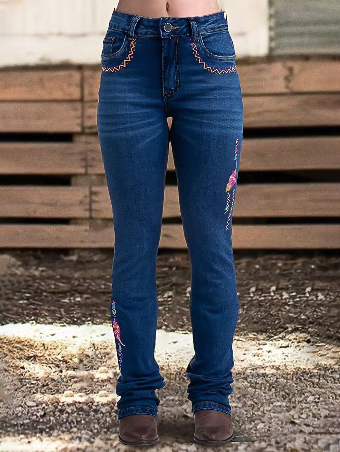 Foto 3 | Jeans Flamingals Boot Cut Cobalt Blue Para Mujer, Talla S - Venta Internacional.