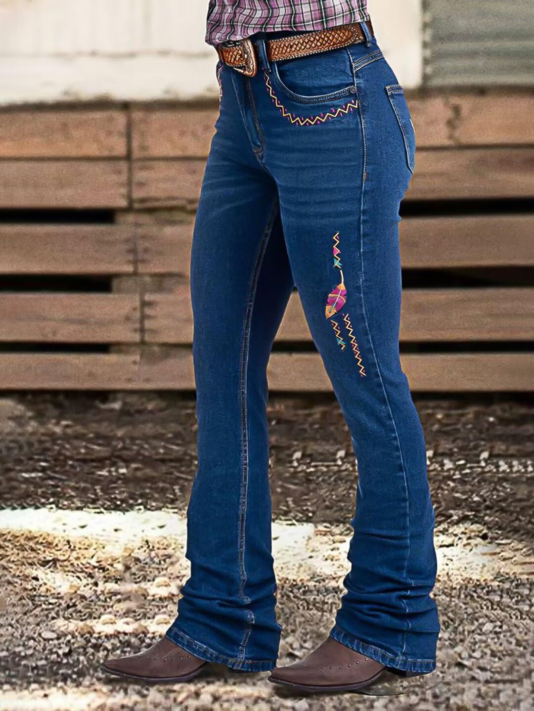 Foto 6 pulgar | Jeans Flamingals Boot Cut Cobalt Blue Para Mujer, Talla S - Venta Internacional.