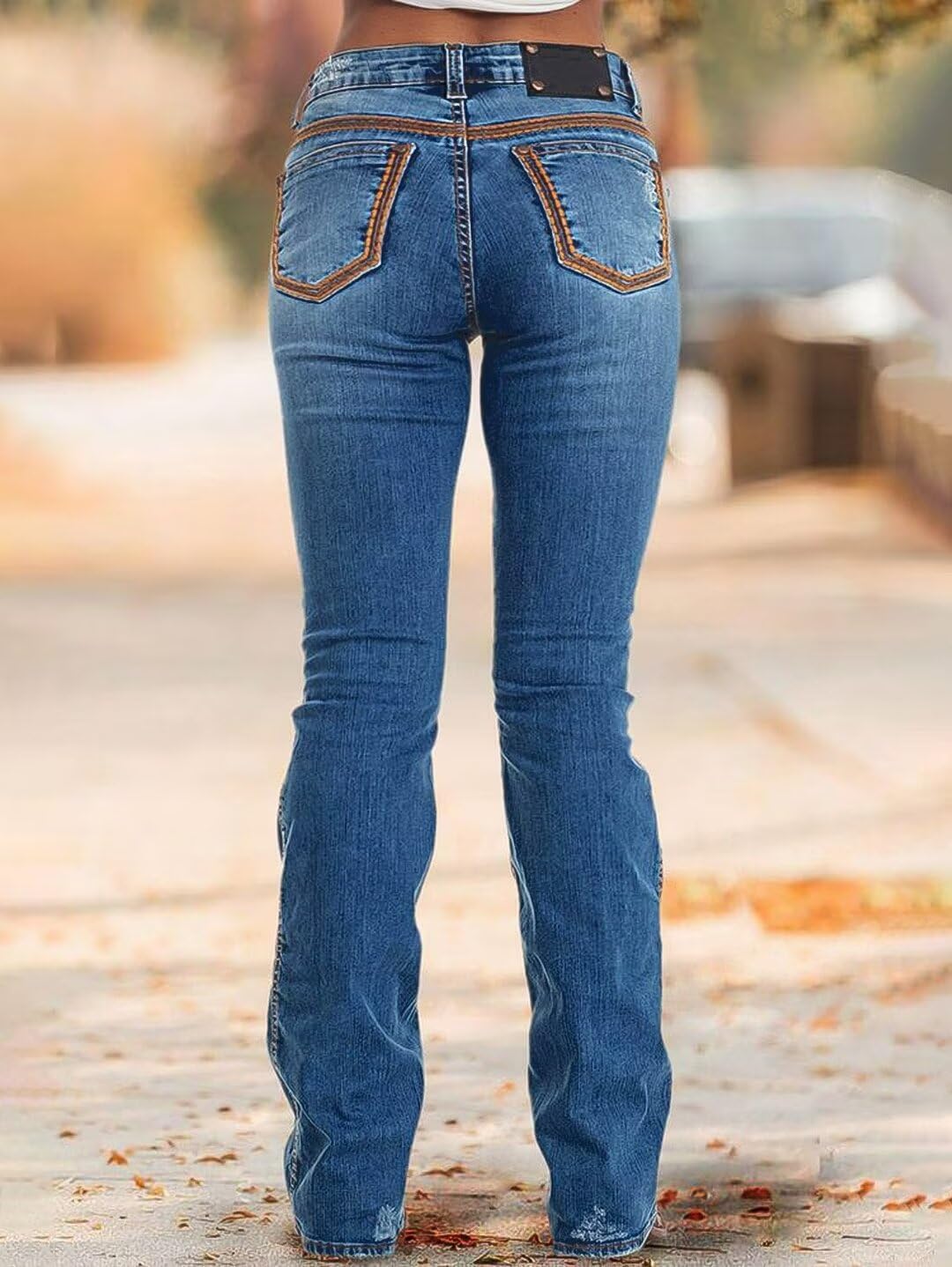 Foto 4 pulgar | Vaqueros Flamingals Flare Bootcut De Talle Bajo Para Mujer, Azul Medio Xl - Venta Internacional.