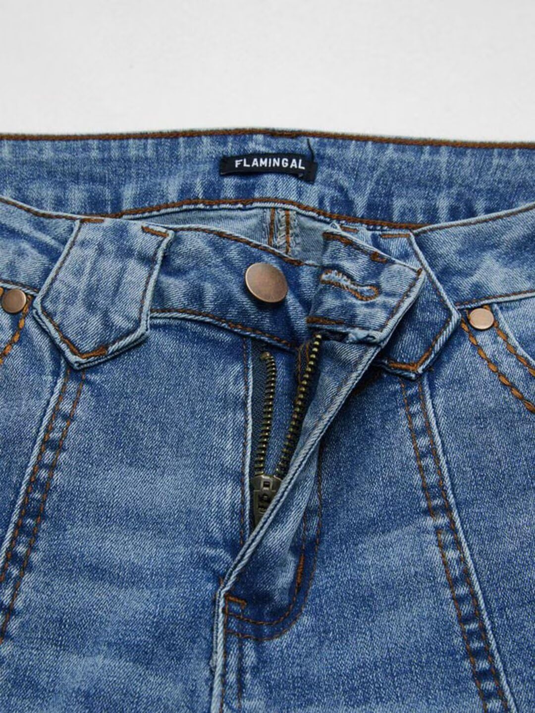 Foto 5 pulgar | Vaqueros Flamingals Flare Bootcut De Talle Bajo Para Mujer, Azul Medio Xl - Venta Internacional.