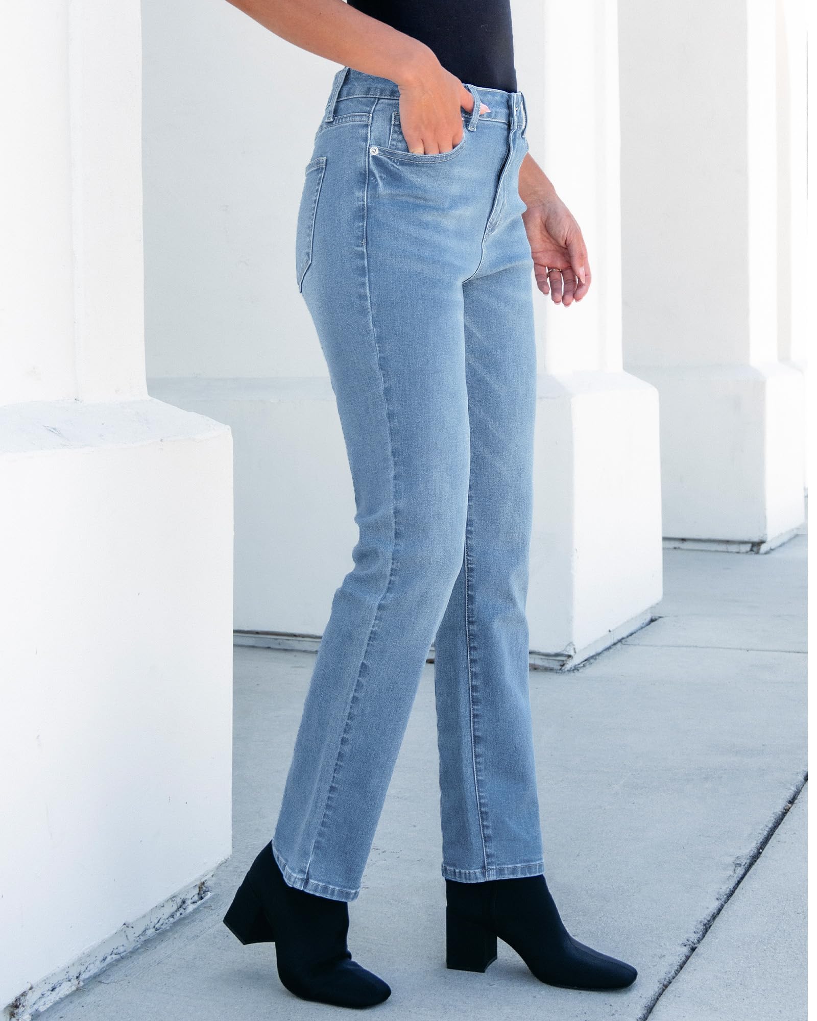 Foto 8 pulgar | Vaqueros Grapent Straight Leg Para Mujer, Azules, Talla 8-10 M - Venta Internacional.