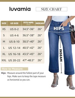 Foto 4 | Pantalones Vaqueros Luvamia Para Mujer, Cintura Alta, Pierna Ancha, Azul Oscuro - Venta Internacional.