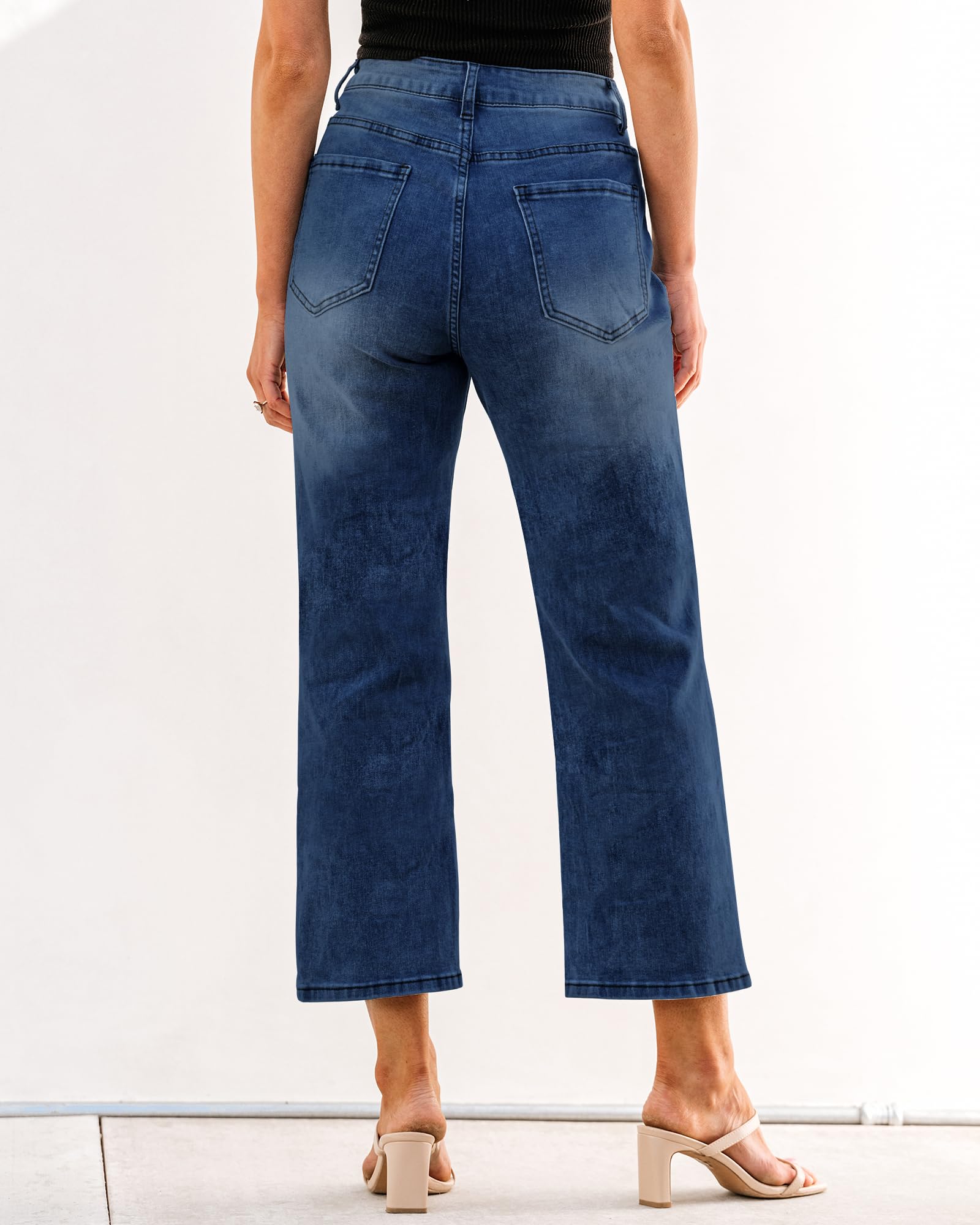 Foto 2 | Vaqueros Grapent Para Mujer, Pierna Recta, Cintura Alta, Color Azul Nightfall - Venta Internacional.