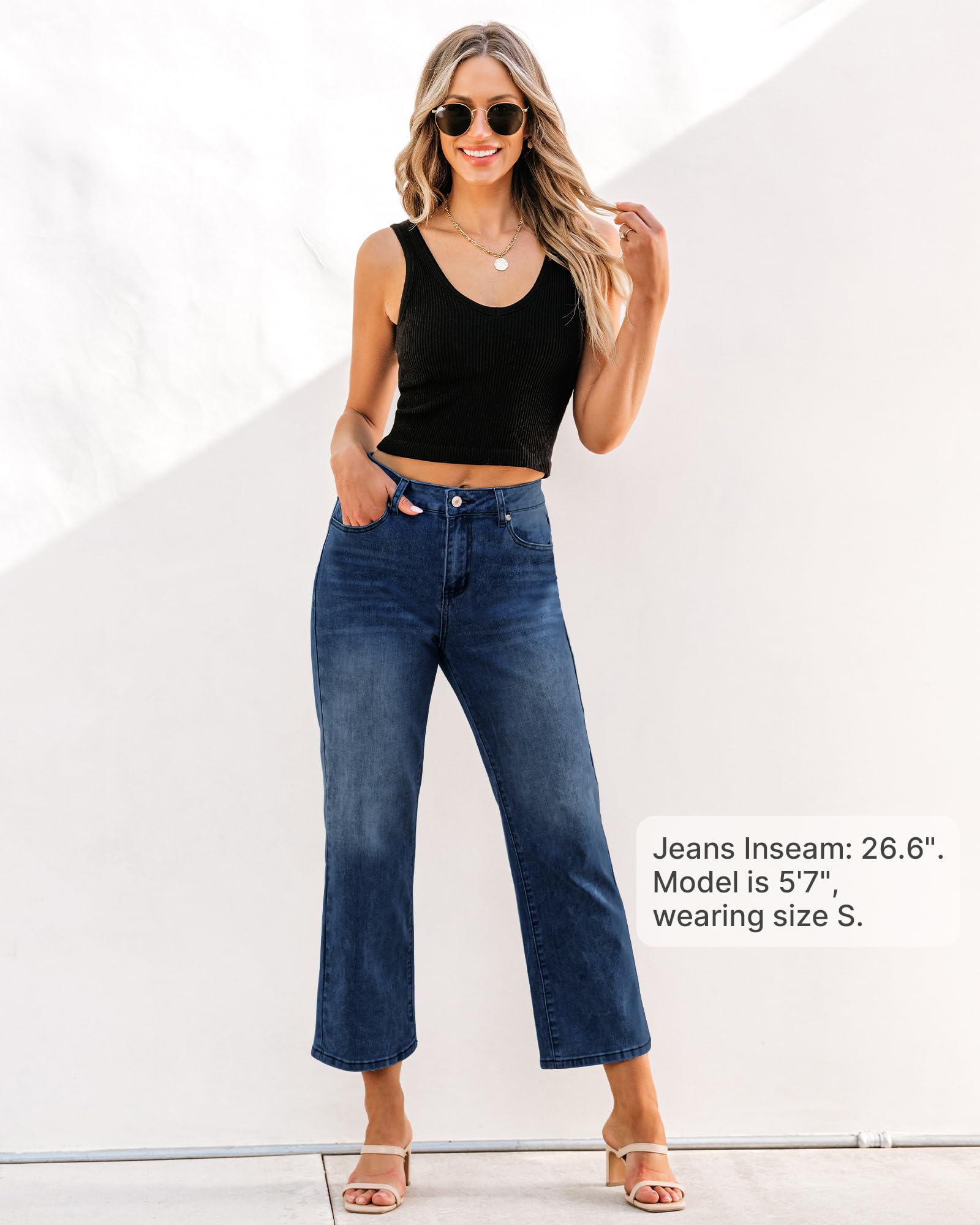 Foto 3 | Vaqueros Grapent Para Mujer, Pierna Recta, Cintura Alta, Color Azul Nightfall - Venta Internacional.