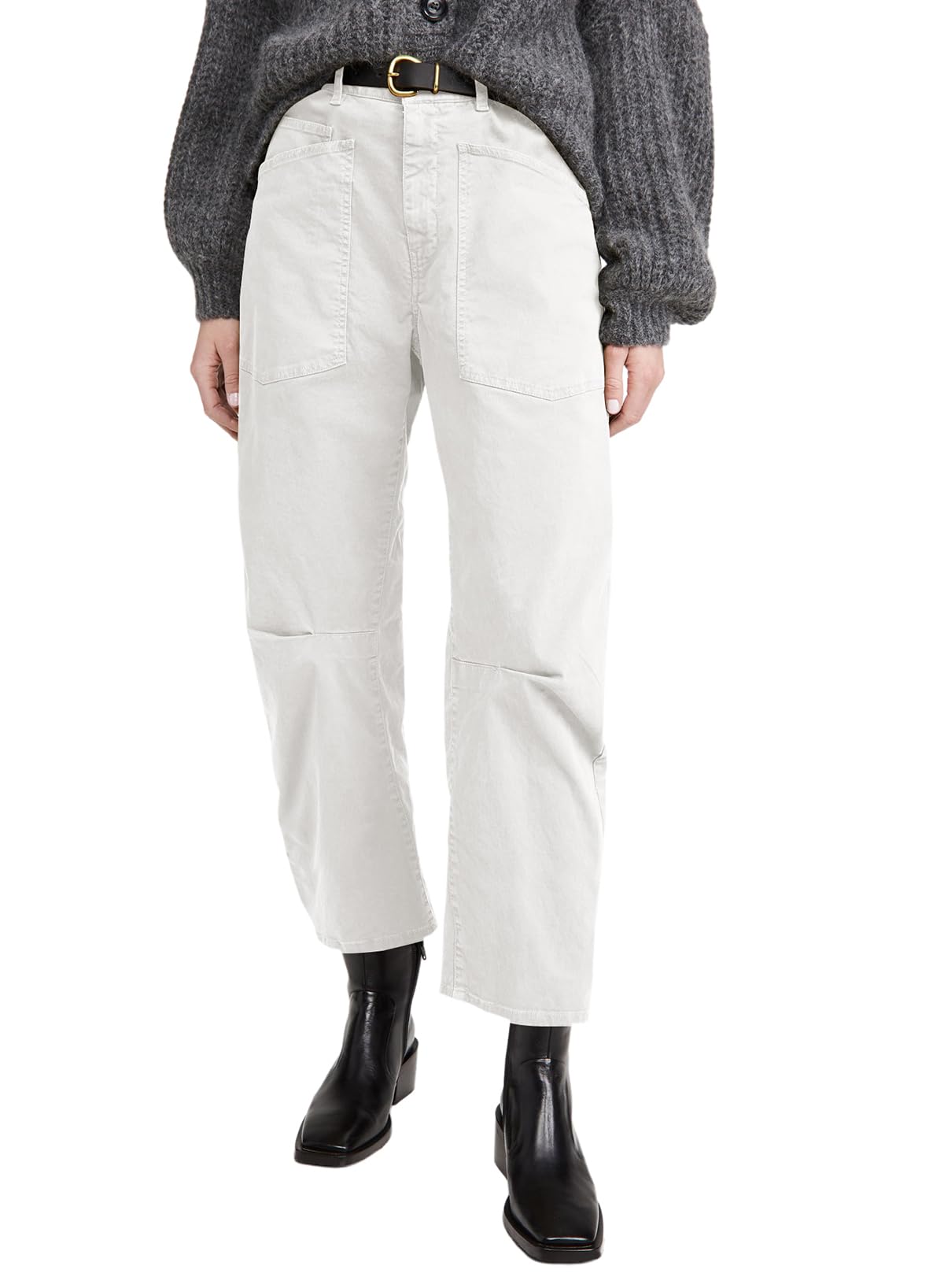 Vaqueros Evaless, Holgados, Blancos, Cintura Alta, Pernera Ancha, Talla 8 - Venta Internacional.