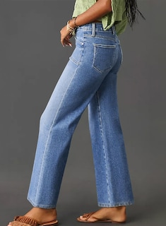 Foto 5 | Vaqueros Capri Bootcut Elegantes De Cintura Alta De Color Azul Oscuro Para Mujer - Venta Internacional.