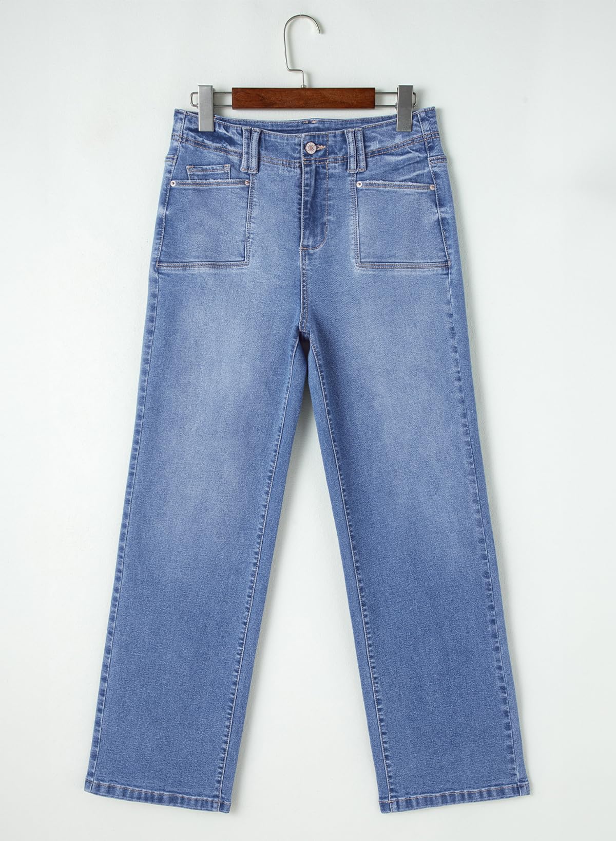 Foto 7 pulgar | Vaqueros Capri Bootcut Elegantes De Cintura Alta De Color Azul Oscuro Para Mujer - Venta Internacional.