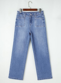 Foto 6 | Vaqueros Capri Bootcut Elegantes De Cintura Alta De Color Azul Oscuro Para Mujer - Venta Internacional.