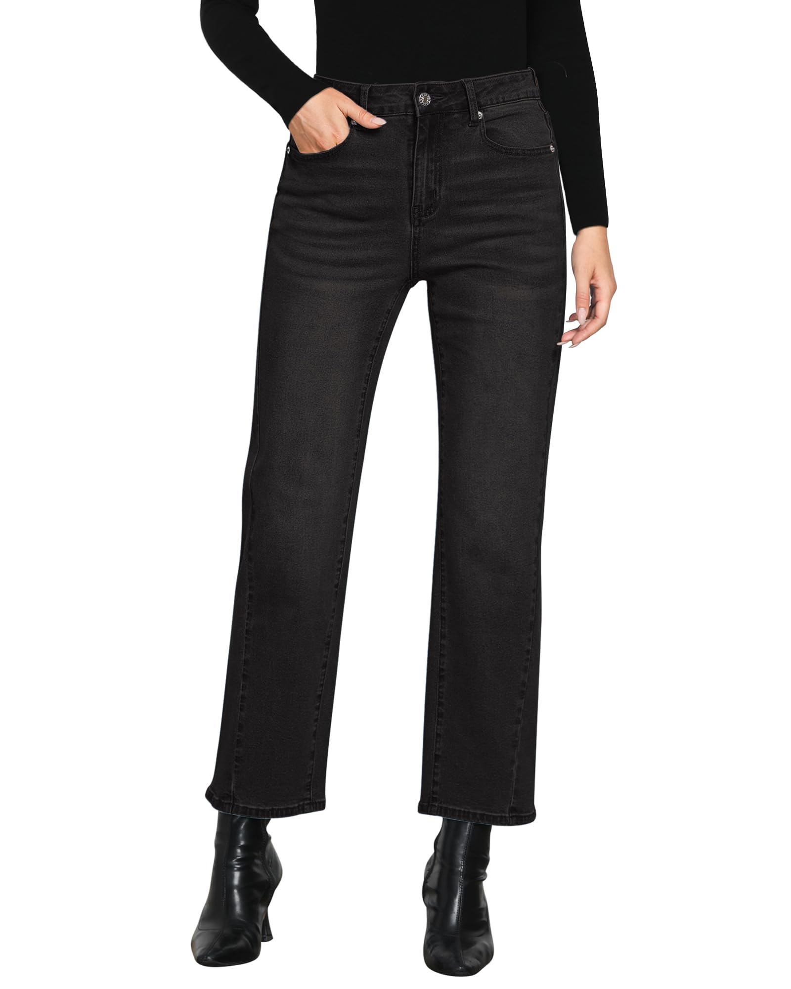 Foto 2 pulgar | Jeans Grapent Para Mujer, Modernos Vaqueros, Cintura Alta, Hasta El Tobillo - Venta Internacional.