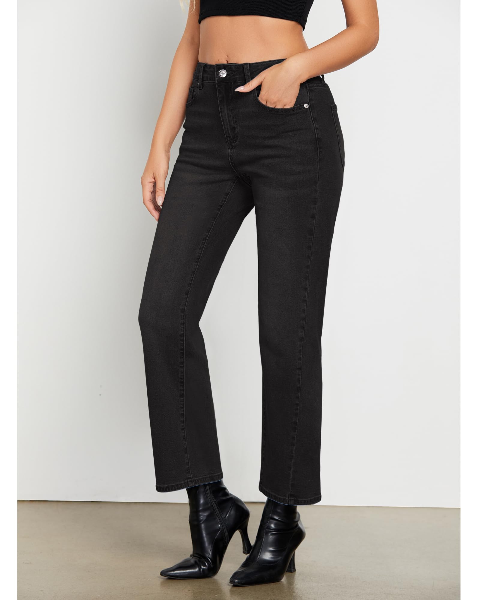 Foto 4 pulgar | Jeans Grapent Para Mujer, Modernos Vaqueros, Cintura Alta, Hasta El Tobillo - Venta Internacional.