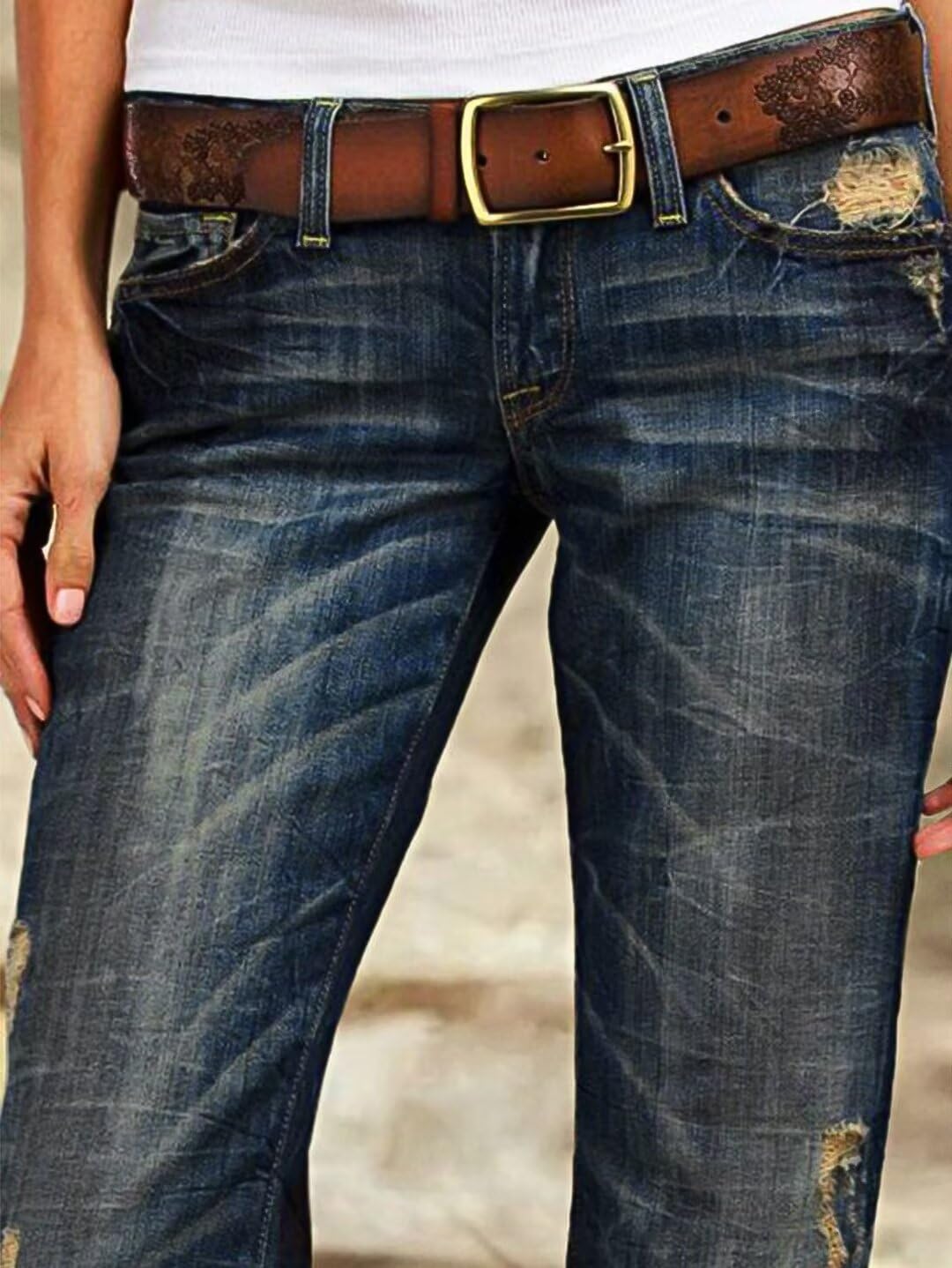 Foto 5 pulgar | Bota Jeans Flamingals De Cintura Baja Para Mujer, Color Azul Ceniza L - Venta Internacional.