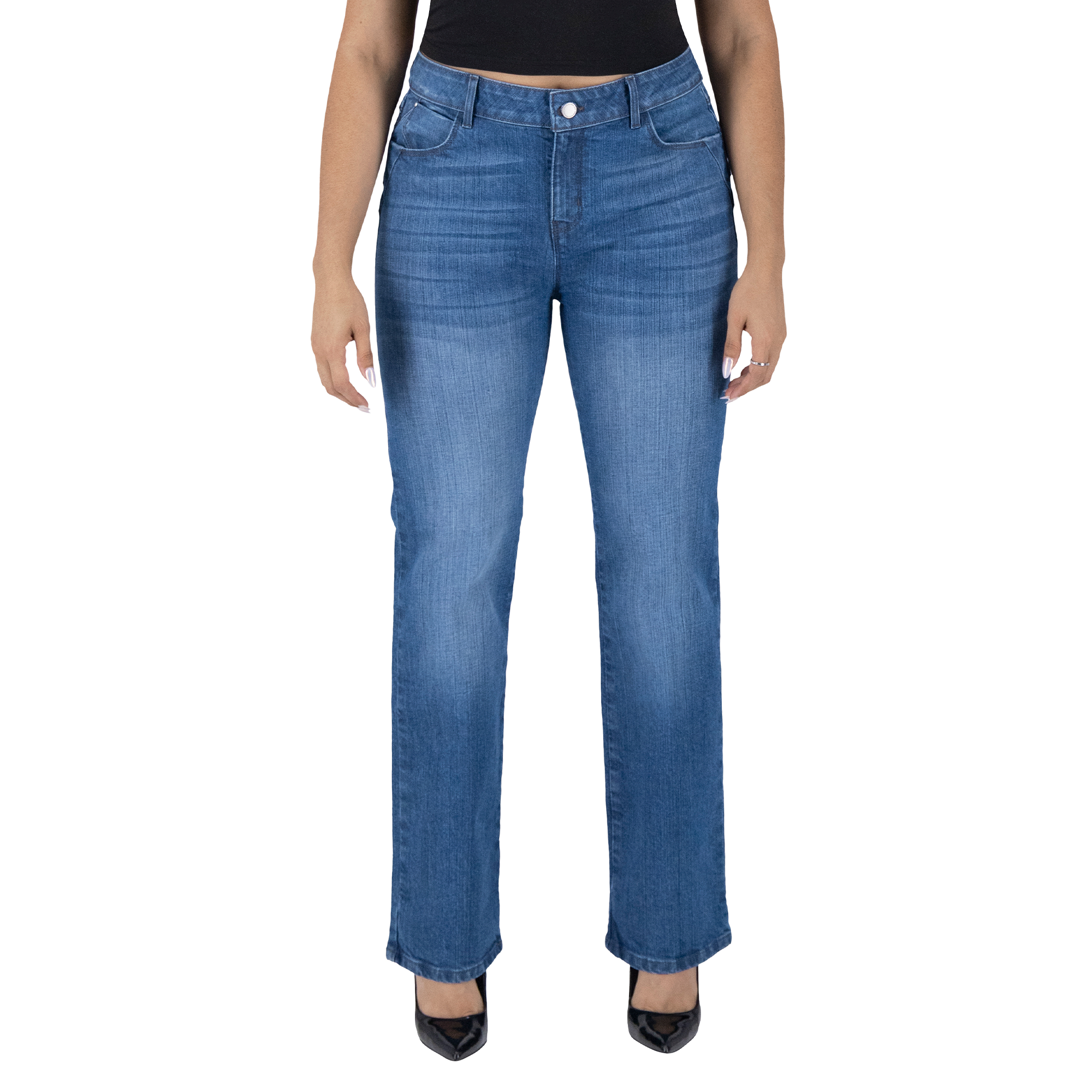 Foto 1 | Pantalón Recto Britos Jeans Mujer Mezclilla 025709