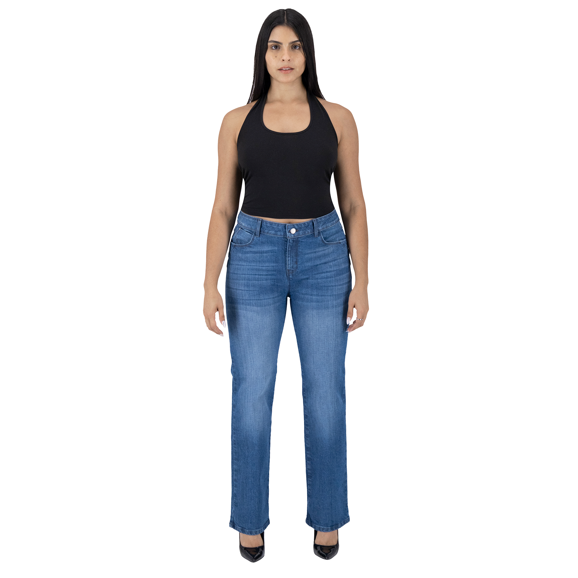 Foto 4 pulgar | Pantalón Recto Britos Jeans Mujer Mezclilla 025709