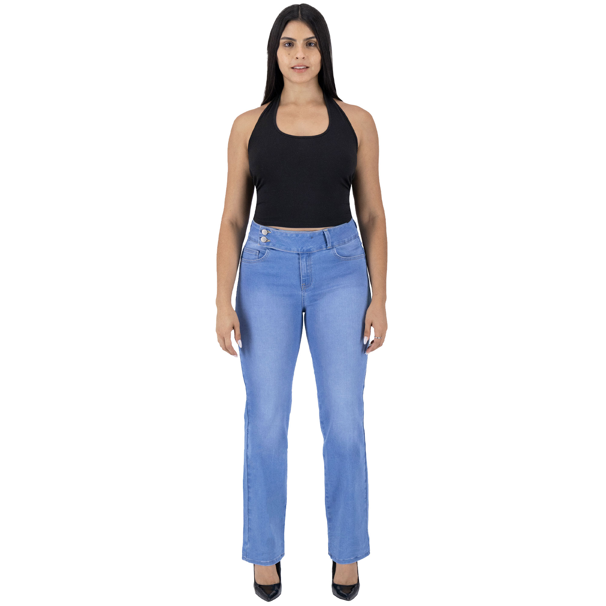 Foto 4 pulgar | Pantalón Recto Britos Jeans Mujer Mezclilla 025812