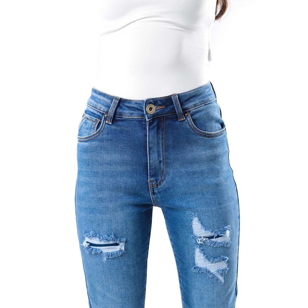 Foto 4 pulgar | Jeans De Corte Recto /juvenil  3846 (azul Medio) Multicolor