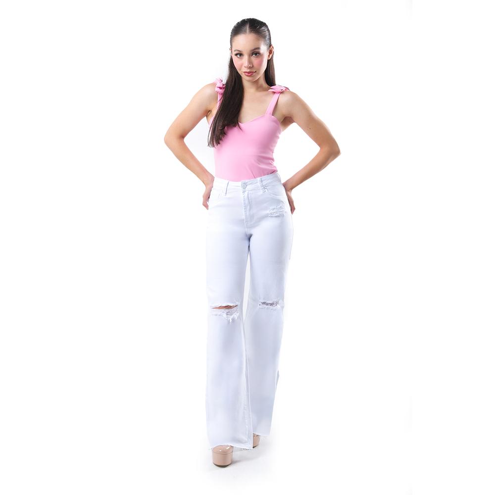 Foto 1 | Jeans De Corte Recto Con Destrucciones /juvenil  4057 (blanco) Blanco