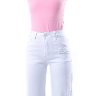 Foto 3 | Jeans De Corte Recto Con Destrucciones /juvenil 4057 (blanco) Blanco