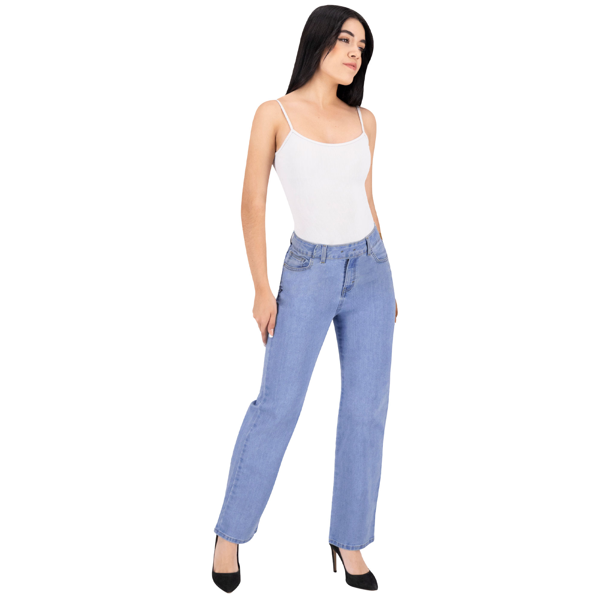 Foto 4 pulgar | Pantalón Recto Britos Jeans Mujer Mezclilla Azul 025710