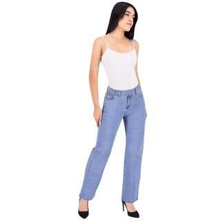 Foto 3 | Pantalón Recto Britos Jeans Mujer Mezclilla Azul 025710