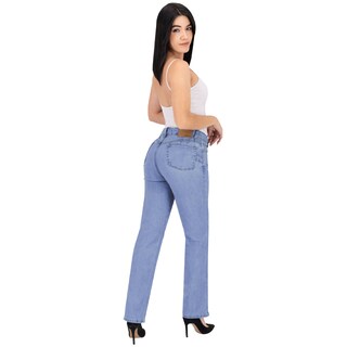 Foto 4 | Pantalón Recto Britos Jeans Mujer Mezclilla Azul 025710
