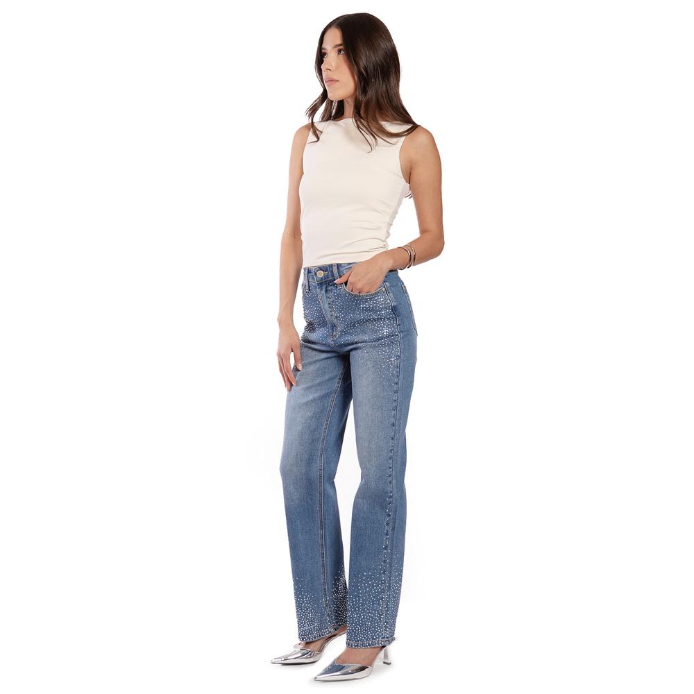 Foto 2 | Jeans Con Pedrería Roman Fashion /juvenil  7118 (mezclilla Medio) Azul