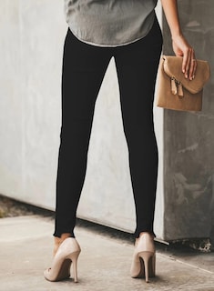 Foto 2 | Pantalones Vaqueros Negros Negros Con Cintura Alta Y Cintura Alta - Venta Internacional.