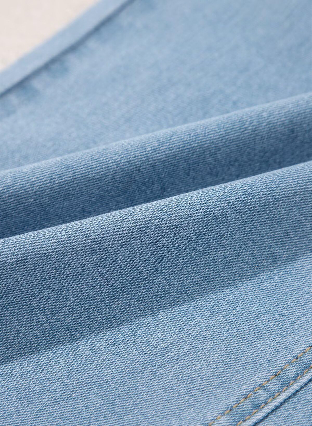 Foto 5 | Jeans Astylish Para Mujer  Cintura Alta  Pierna Ancha  Vaqueros  Azul Beau - Venta Internacional.