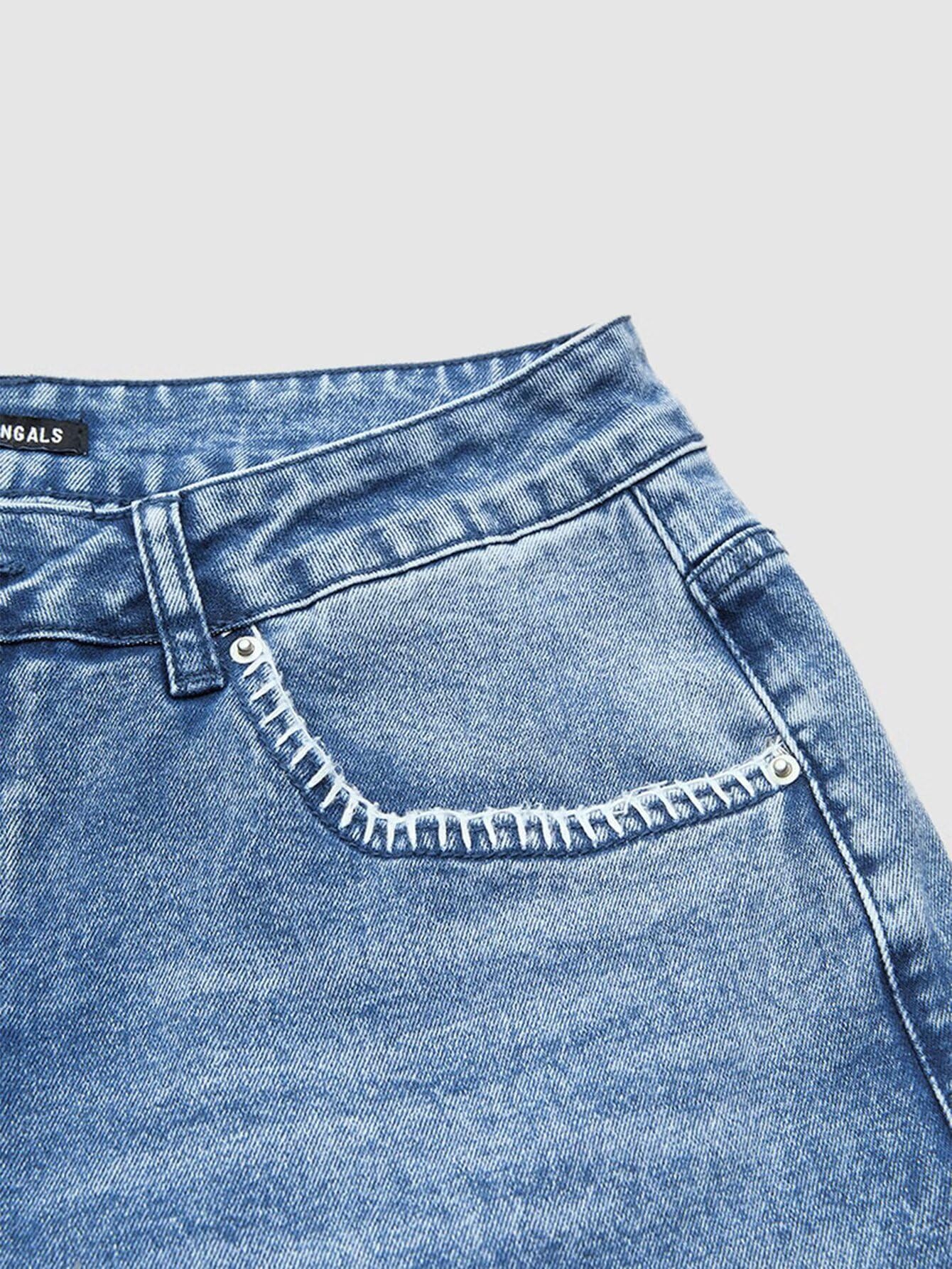 Foto 6 pulgar | Pantalones Vaqueros Con Diseño De Flamencos De Pierna Ancha Para Mujer  Cintura Media  Punto Holgado - Venta Interna