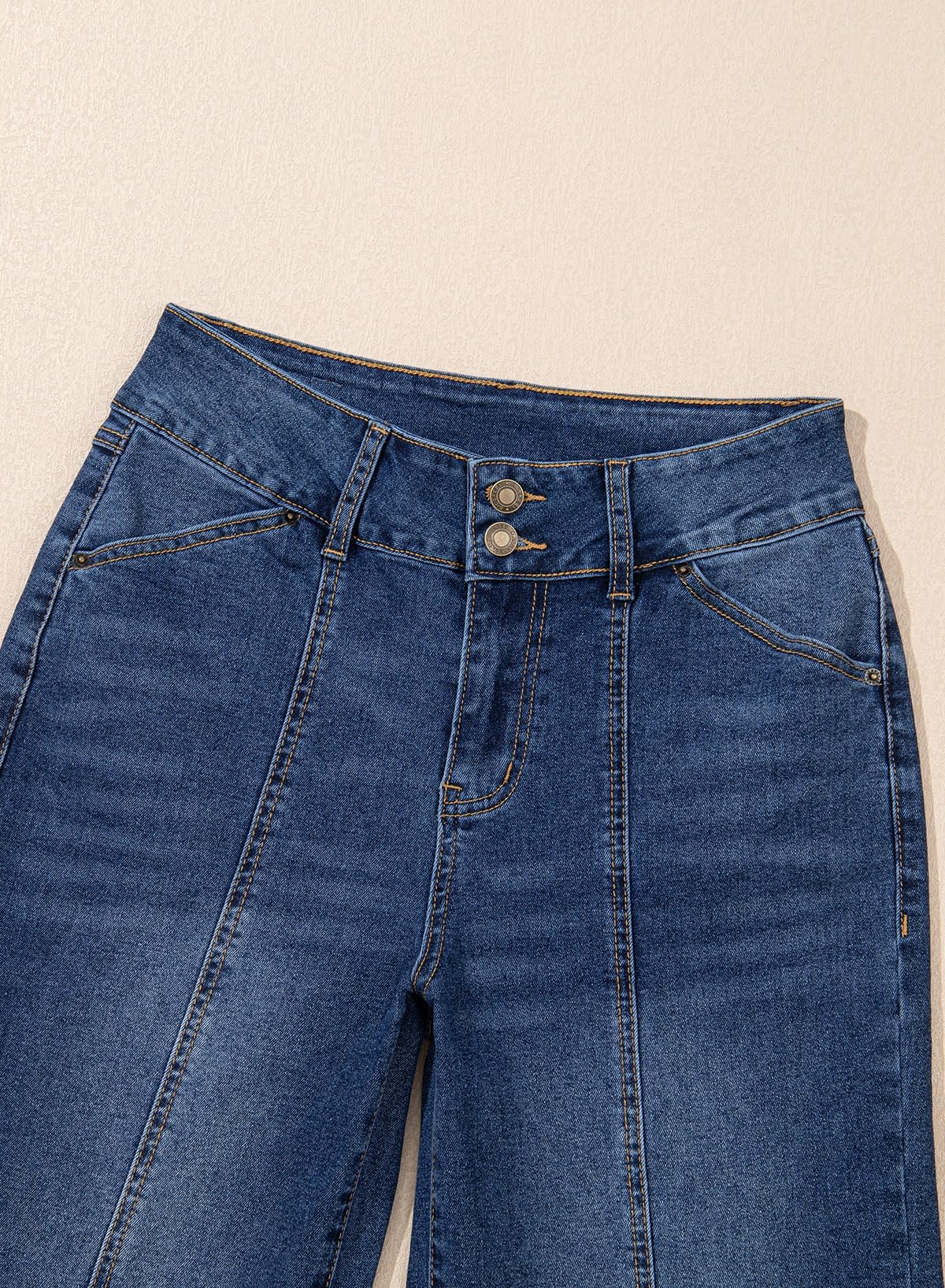 Foto 6 | Jeans Sidefeel  Pierna Ancha  Cintura Alta  Color Azul Recto  Para Mujer - Venta Internacional.