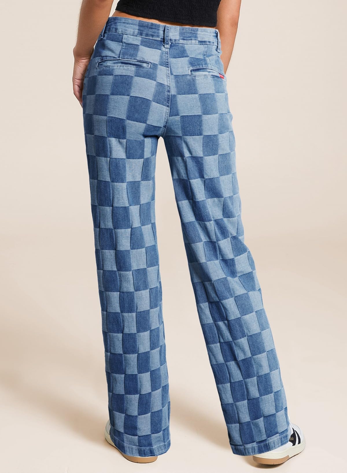 Foto 7 pulgar | Jeans Sidefeel  Pierna Ancha  Cintura Alta  Elásticos  Azul  Talla 16  Para Mujer - Venta Internacional.