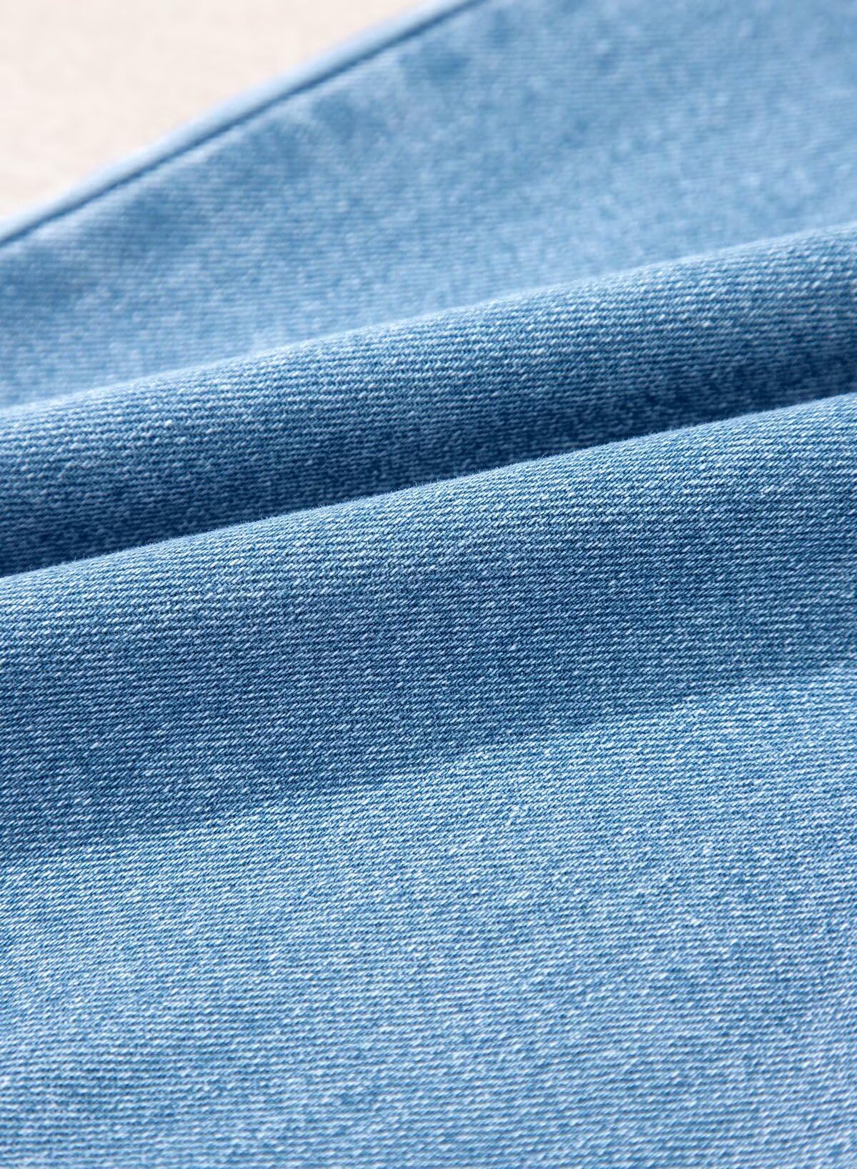 Foto 6 pulgar | Jeans Astylish Para Mujer  Cintura Alta  Pierna Ancha  Azul Cielo - Venta Internacional.